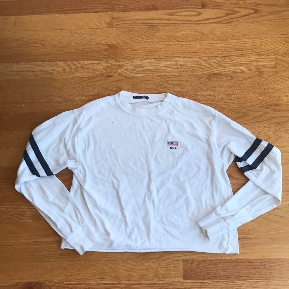 USA Themed White Long Sleeve Tee